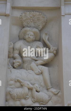 Temple Kailasanatha, architecture du temple dravidien, période Pallava (VIIe - IXe siècle), district Kanchipuram, État Tamil Nadu, Inde, Asie Banque D'Images