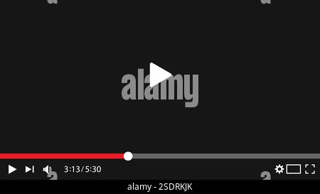 Modèle de conception de lecteur vidéo style plat. Illustration de Vecteur