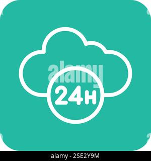 Illustration de conception d'icône de vecteur de 24 heures Illustration de Vecteur