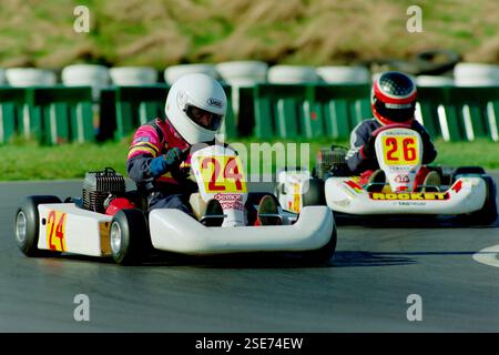 Susie Wolff est une ancienne pilote professionnelle écossaise et actuelle directrice générale de F1 Academy, vue ici au début de sa carrière de karting. Banque D'Images