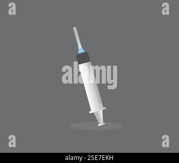 Illustration vectorielle d'injection de vaccin coronavirus sur fond isolé. Concept commercial du signe de vaccination. Illustration de Vecteur