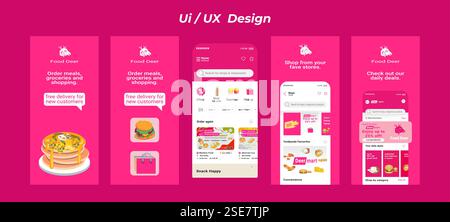 Kit d'interface utilisateur pour Mobile Fitness App Illustration de Vecteur