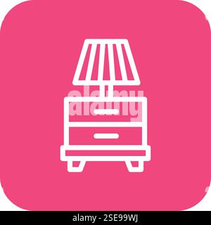 Illustration de conception d'icône de vecteur de table de nuit Illustration de Vecteur