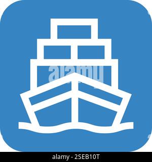 Illustration de conception d'icône de vecteur de bateau de chargement Illustration de Vecteur