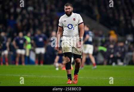 Twickenham, Royaume-Uni. 08th Feb, 2025. Guinness homme 6 Nations. Angleterre V France. Allianz Stadium. Twickenham. George Martin (Angleterre) lors du match de rugby Angleterre V France Guinness Mens 6 Nations. Crédit : Sport in Pictures/Alamy Live News Banque D'Images