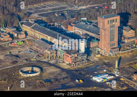 Vue aérienne, CreativRevier Hamm, tour de marteau à l'ancienne mine de charbon Ost Heinrich Robert, quartier de Herringen, Hamm, région de la Ruhr, Rhénanie du Nord-Westpha Banque D'Images