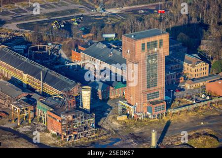Vue aérienne, CreativRevier Hamm, tour de marteau à l'ancienne mine de charbon Ost Heinrich Robert, quartier de Herringen, Hamm, région de la Ruhr, Rhénanie du Nord-Westpha Banque D'Images