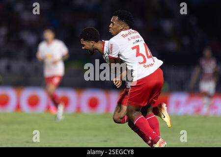 Braganca Paulista, Brésil. 08th Feb, 2025. SP - BRAGANCA PAULISTA - 02/08/2025 - PAULISTA 2025, BRAGANTINO x SAO PAULO - Matheus Fernandes, joueur de Bragantino, célèbre son but lors du match contre Sao Paulo au stade Nabi Abi Chedid pour le championnat Paulista 2025. Photo : Diogo Reis/AGIF crédit : AGIF/Alamy Live News Banque D'Images