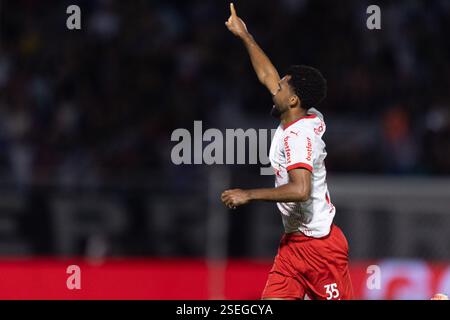 Braganca Paulista, Brésil. 08th Feb, 2025. SP - BRAGANCA PAULISTA - 02/08/2025 - PAULISTA 2025, BRAGANTINO x SAO PAULO - Matheus Fernandes, joueur de Bragantino, célèbre son but lors du match contre Sao Paulo au stade Nabi Abi Chedid pour le championnat Paulista 2025. Photo : Diogo Reis/AGIF crédit : AGIF/Alamy Live News Banque D'Images