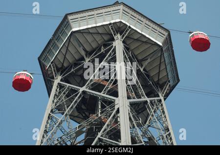 Téléphérique. Barcelone. Espagne(valeurs multiples) Banque D'Images