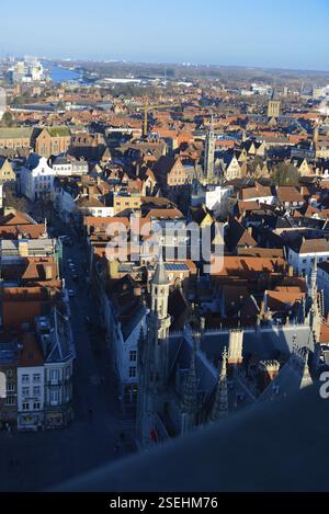 Brugge Panorama de Belfort Tower, Belgique, Europe Banque D'Images