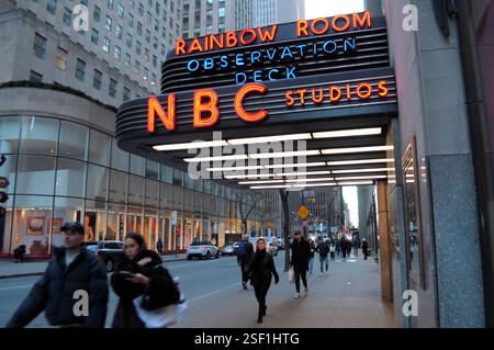 New York, États-Unis. 07 février 2025. NBC Studios est vu à Manhattan, New York. Crédit : SOPA images Limited/Alamy Live News Banque D'Images