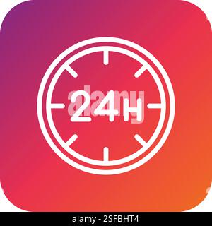 Illustration de conception d'icône de vecteur de 24 heures Illustration de Vecteur