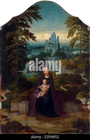 Une des nombreuses versions du reste sur la fuite en Egypte attribuée à Isenbrandt ou à son atelier. Adriaen Isenbrandt Alte Pinakothek, Munich ; bois, 49,4 × 34 cm Banque D'Images