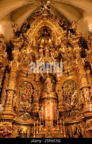Cadaqués, église Santa Maria (retable baroque, XVIIIe siècle). Alt Empordà, Gérone, Catalogne, Espagne. Banque D'Images