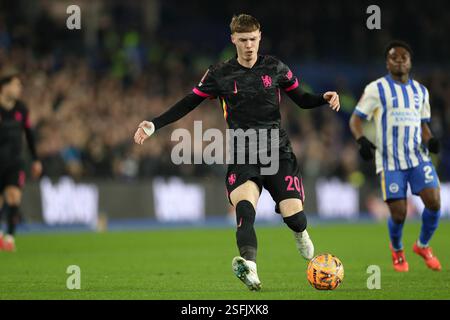 Cole Palmer du Chelsea FC pendant le match de 4e tour Brighton & Hove Albion FC contre Chelsea FC Emirates FA Cup au American Express Stadium, Brighton & Hove, Angleterre, Royaume-Uni le 8 février 2025 crédit : Megan Ewens/Every second Media crédit : Every second Media/Alamy Live News Banque D'Images
