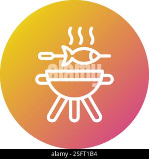 Illustration de conception d'icône vectorielle BBQ Illustration de Vecteur