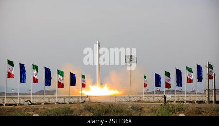 La fusée Qased (également Ghased, قاصد, « messager ») est un lanceur spatial orbital iranien de petite portance. Il a effectué son premier vol en 2020. Banque D'Images