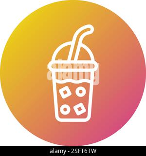 Illustration de conception d'icône de vecteur de café glacé Illustration de Vecteur