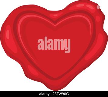 Tampon de cire de dessin animé. Timbre de sceau postal vintage, marques d'étiquette de cire rouge, icône d'illustration vectorielle plate de signet de poste médiéval. Timbres postaux en paraffine Illustration de Vecteur