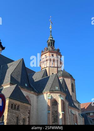 Église de Nicolas est la principale église de la communauté évangélique luthérienne de Leipzig, Leipzig, Saxe, Allemagne Banque D'Images