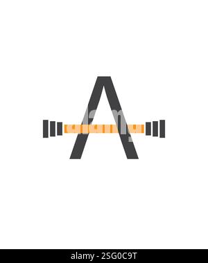Lettre A Barbell Gym logo, conception du logo Gym Illustration de Vecteur