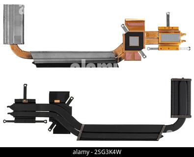 Radiateur de refroidissement métallique pour ordinateur portable. Convient au remplacement des pièces défectueuses. Banque D'Images