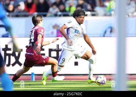 Tokyo, Japon. 8 février 2025. Ryo Germain (Sanfrecce) Football/Football : FUJIFILM SUPER CUP 2025 match entre Vissel Kobe - Sanfrecce Hiroshima au stade National de Tokyo, Japon . Crédit : YUTAKA/AFLO SPORT/Alamy Live News Banque D'Images