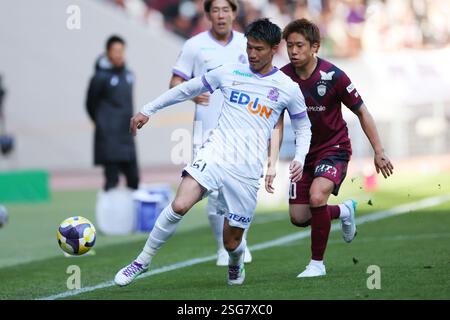 Tokyo, Japon. 8 février 2025. Mutsuki Kato (Sanfrecce) Football/Football : FUJIFILM SUPER CUP 2025 match Vissel Kobe - Sanfrecce Hiroshima au stade National de Tokyo, Japon . Crédit : YUTAKA/AFLO SPORT/Alamy Live News Banque D'Images