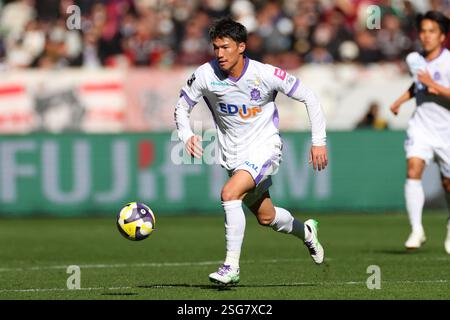 Tokyo, Japon. 8 février 2025. Mutsuki Kato (Sanfrecce) Football/Football : FUJIFILM SUPER CUP 2025 match Vissel Kobe - Sanfrecce Hiroshima au stade National de Tokyo, Japon . Crédit : YUTAKA/AFLO SPORT/Alamy Live News Banque D'Images