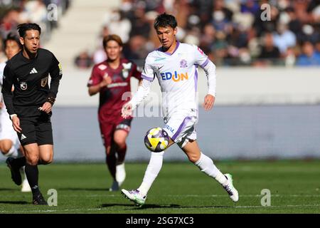 Tokyo, Japon. 8 février 2025. Mutsuki Kato (Sanfrecce) Football/Football : FUJIFILM SUPER CUP 2025 match Vissel Kobe - Sanfrecce Hiroshima au stade National de Tokyo, Japon . Crédit : YUTAKA/AFLO SPORT/Alamy Live News Banque D'Images
