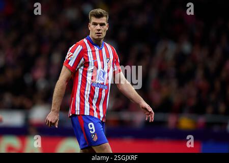 MADRID, ESPAGNE - 01 FÉVRIER : Alexander Sorloth de l'Atletico de Madrid lors du match la Liga EA Sports entre l'Atletico de Madrid et le RCD Mallorca AT Banque D'Images