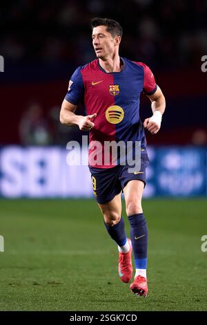 BARCELONE, ESPAGNE - JANVIER 26 : Robert Lewandowski du FC Barcelone lors du match de LaLiga entre le FC Barcelone et le Valencia CF à l'Estadi Olimpic Lluis Banque D'Images