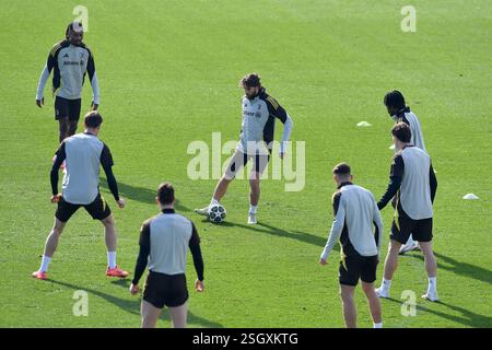 Turin, Italie. 10 février 2025. Manuel Locatelli de la Juventus FC lors de l'entraînement de la Ligue des Champions 2024/2025 au JTC Continassa le 10 février 2025 à Turin, Italie - ph Giuliano Marchisciano crédit : Agence photo indépendante/Alamy Live News Banque D'Images