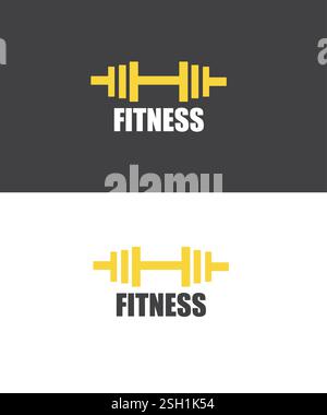 Gym Fitness logo Design vecteur, Barbell logo Design concept Illustration de Vecteur