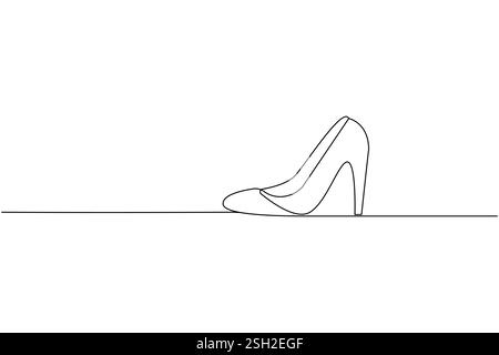 Chaussures à talons hauts un dessin d'art de ligne et style minimaliste isolent l'illustration vectorielle de contour Illustration de Vecteur