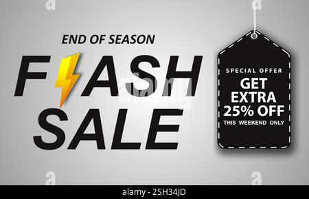 Affiche de vente flash. Ventes d'offres flash, et les offres flash offrent des rabais bannière de panneau d'affichage. illustration vectorielle de flyer publicitaire Illustration de Vecteur