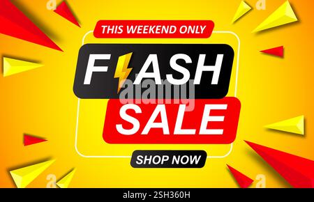 Affiche de vente flash. Ventes d'offres flash, et les offres flash offrent des rabais bannière de panneau d'affichage. illustration vectorielle de flyer publicitaire Illustration de Vecteur