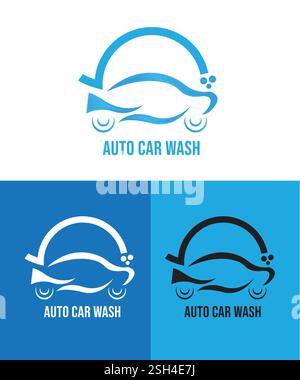 Vecteur de concept de conception de logo de lavage de voiture, modèle de logo de nettoyage automobile, illustration vectorielle Illustration de Vecteur