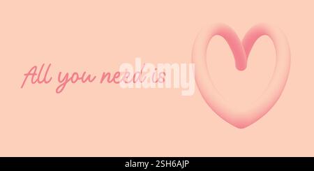 Design minimaliste avec forme de coeur et inspiration tout ce dont vous avez besoin est texte Illustration de Vecteur