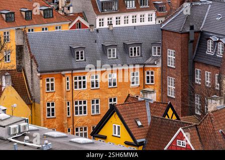 Scènes hivernales à Rundetarn Tower. Copenhague, Danemark Banque D'Images