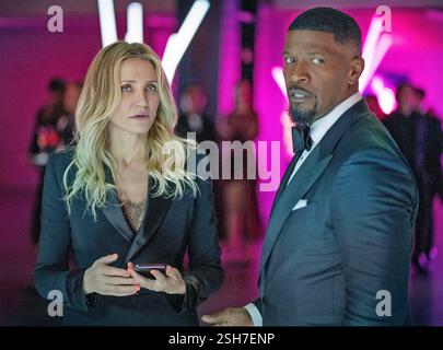 RETOUR EN ACTION 2025 Netflix film avec Cameron Diaz et Jamie Foxx Banque D'Images
