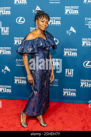 Tapis rouge arrivées Karen Chapman (GARDIENNE DU VILLAGE). Le 40e Festival international du film de Santa Barbara Variety artisans Awards au Arlington Theatre de Santa Barbara, CA, le 8 février 2024. (Photo de Rod Rolle/Sipa USA) crédit : Sipa USA/Alamy Live News Banque D'Images