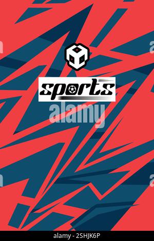 Maillot de sport exclusif pour les équipes et les athlètes Soccer Basketball Football Esports mode dynamique dynamique géométrique audacieux style Illustration de Vecteur