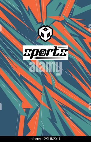 Maillot de sport exclusif pour les équipes et les athlètes Soccer Basketball Football Esports mode dynamique dynamique géométrique audacieux style Illustration de Vecteur