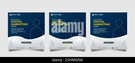 Modèle de publication sur les médias sociaux de marketing numérique Illustration de Vecteur