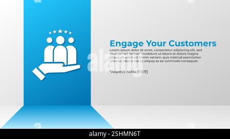 Modèle de présentation commerciale sur l'engagement client Illustration de Vecteur