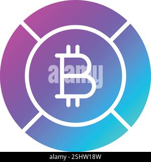 Illustration de conception d'icône de vecteur Bitcoin Illustration de Vecteur