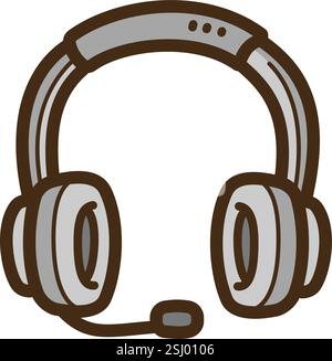 Illustration et graphique vectorielle de casque doodle. Fait partie de la catégorie de communication. Illustration de Vecteur
