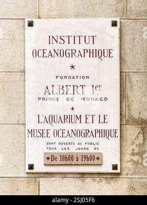 Institut Océanographique, organisation d'éducation océanique à Monaco. Le Musée Océanographique, Oceano Monaco fait partie de l'institut. Banque D'Images